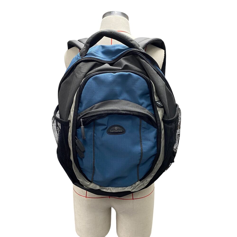 Samsonite Blue Grey Black Laptop Travel School Backpack